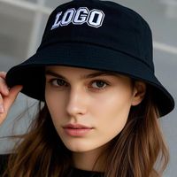 2024 personnalisé été noir réversible seau chapeau haute qualité broderie impression en vrac gros Logo pour les enfants et la pêche