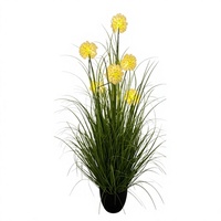 Bonsaï d'herbe d'oignon artificielle avec LED, fausse herbe, arbustes artificiels, décorations, plantes artificielles ornementales d'extérieur