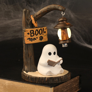 Lampe suspendue en résine style Halloween, mignonne, en forme de fantôme, pour la lecture et la décoration d'Halloween - Product Image 5