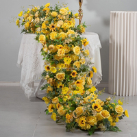 Kunstbloemenloper kleurrijke rozenkrans bruiloft tafeldecoratie bloemstuk ceremonie evenement decoratie