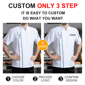 Hotel <strong>Chef</strong> Uniform Unisex Custom <strong>Chef</strong> <strong>Jacket</strong> for Restaurant Waiter Hidden <strong>Button</strong> Shirt - Product Image 4
