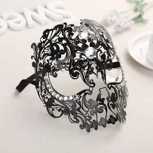 Masquerade Metal Diamond Full-Face Party Mask For Cosplay Halloween Decorations