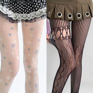 Star Patterned Pantyhose 20D Sheer Thin Blue And White Stars Four Seasons Wear - Product Image 4