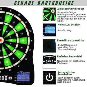 Win.max Best Home Dart Scoreboard Jeux basés sur la lumière Green Segment Colors <span class=keywords><strong>Jeu</strong></span> de fléchettes électronique avec 6 fléchettes pour les réunions de famille - Product Image 6