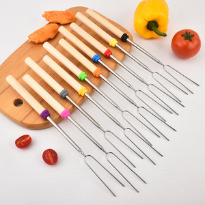 Brochettes à Marshmallow Personnalisées en Acier Inoxydable avec Manche en Bois pour Barbecue et Kebab - Product Image 2
