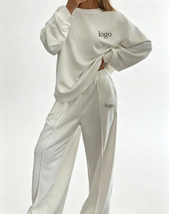 Traje casual de mujer de algodón puro de alta calidad OEM, listo para usar, en colores dulces, relajado y elegante. - Product Image 1