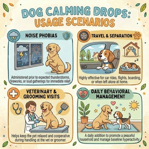 Suplemento Líquido Calmante para Mascotas al por Mayor OEM/ODM, para Aliviar el Estrés en Perros con Melatonina y L-Triptófano - Product Image 3