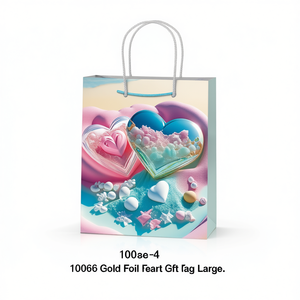 10066 <b>Gold</b> Foil Heart Gift <b>Bag</b> Large - Product Image 2