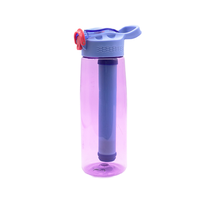 Bouteille d'eau portable de haute qualité en Tritan, filtre purificateur d'eau alcaline à charbon actif écologique pour le camping et la randonnée en extérieur