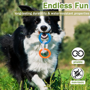 Hovicaed Tug of War Toy for Humans and Pets Durable Pull <b>Ring</b> Toy with TPR Material Luxury Hard Tooth Cleaning Dog Chew Toy - Product Image 2