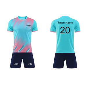 Ensemble de maillots de football personnalisés, uniforme de football, vêtements de sport respirants et à séchage rapide pour l'été, avec shorts pour unisexe - Product Image 1