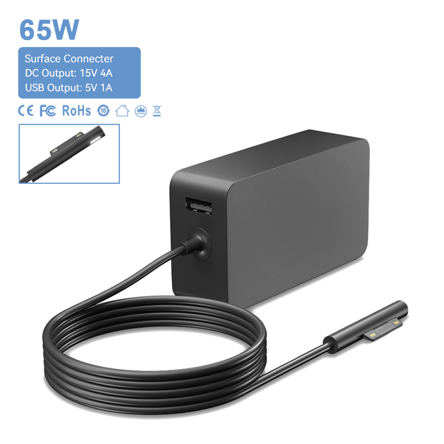 65W Microsoft Surface Charger 15V 4A Surface Magnetic Connector Replacement Power Supply for Surface Pro Laptop