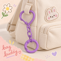 Porte-clés Cœur Couleur Bonbon avec Fermoir à Pression et Anneau à Ressort pour Noël, Cadeau Femme, Accessoires DIY, Breloque de Sac