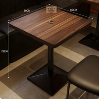 Ensemble table et chaises de café rétro en bois, sièges de banquette en bois, table vintage, chaise de restaurant commerciale