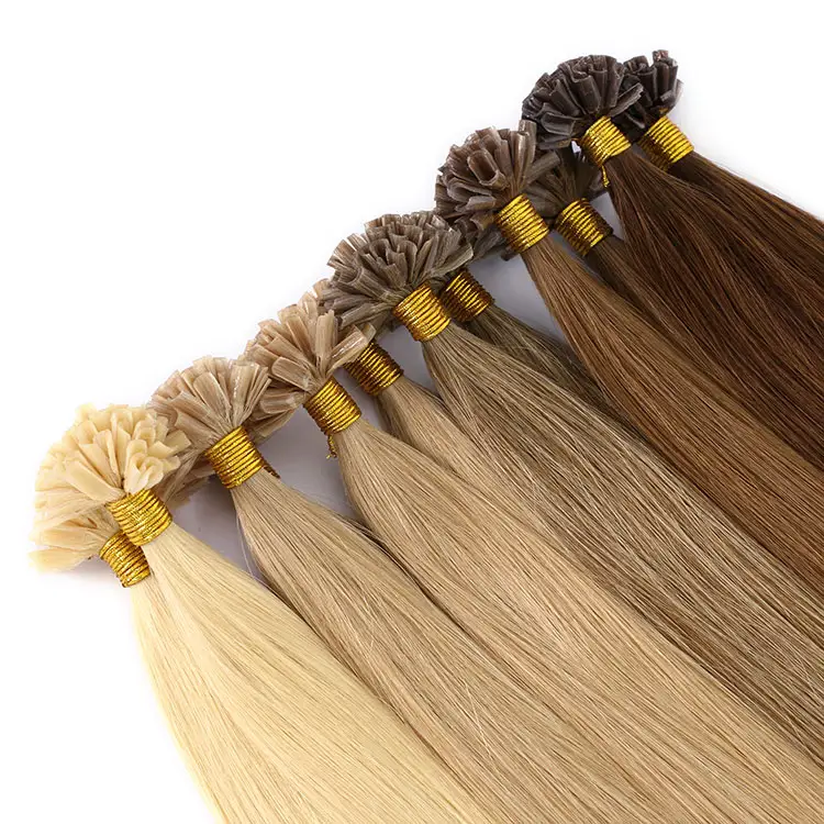 Superior high quality human remy hair keratin u/nail tip extensions, prebonded micro i tip human hair