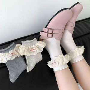 Gumanvu Women's Slouch Socks With Lace Embroidery Breathable Mesh <b>Knee</b> <b>High</b> For Spring Summer - Product Image 1