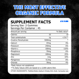 Custom Branded Dirtary Supplement Orange Taste <b>Creatine</b> Monohydrate Gummies Muscle Growth Gummy Gluten Free with Electrolyte - Product Image 3