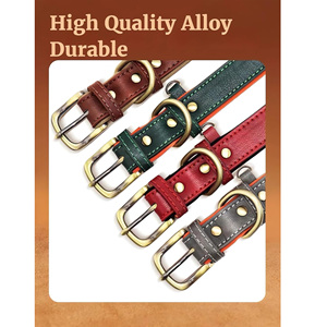 Custom <strong>Leather</strong> <strong>Dog</strong> <strong>Collar</strong> Soft Padded Heavy Duty <strong>Dog</strong> <strong>Collar</strong> with Custom Name Plate, Adjustable Pet <strong>Collar</strong> for All Breeds <strong>Dogs</strong> - Product Image 4