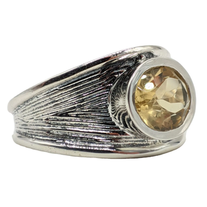 Elegante Anillo de Citrino Hecho a Mano en Plata de Ley 925, Joyería Ajustable con Piedras Preciosas para Mujer, Diseño de Piedra de Cristal Pulido - Product Image 5