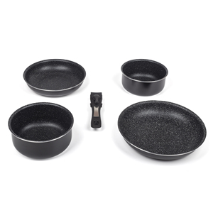 מטבח nonstick לחץ אלומיניום סט כלי בישול 7 חתיכות סט כלי בישול, סירים, מחבתות עם ידית במחבת נשלפת - Product Image 5