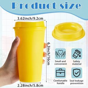 Vasos de Café Reutilizables con Tapa y Logotipo Personalizado, 16 oz, Vasos de Plástico Aptos para Microondas, para Regalos, Fiestas, Bebidas Frías y Calientes - Product Image 2