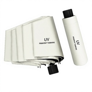 Paraguas Plegable de Tres Pliegues con Logotipo, Extra Grande, de Vinilo, con Protección Solar, de 23 Pulgadas - Product Image 1