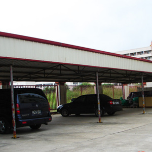 Structure en acier pour carport, toit plat, cadre galvanisé, revêtement en poudre, imperméable, pour 2 voitures, garage extérieur, Guangzhou - Product Image 2
