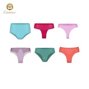 Embrace giá rẻ giá thấp moq mô hình khác nhau Thiết kế biểu tượng tùy chỉnh Quần lót liền mạch phụ nữ đồ lót ngắn gọn - Product Image 4