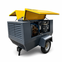 Compresseurs d'air portables miniatures à moteur diesel Cummins 190cfm, compresseur d'air à vis pour forage pneumatique