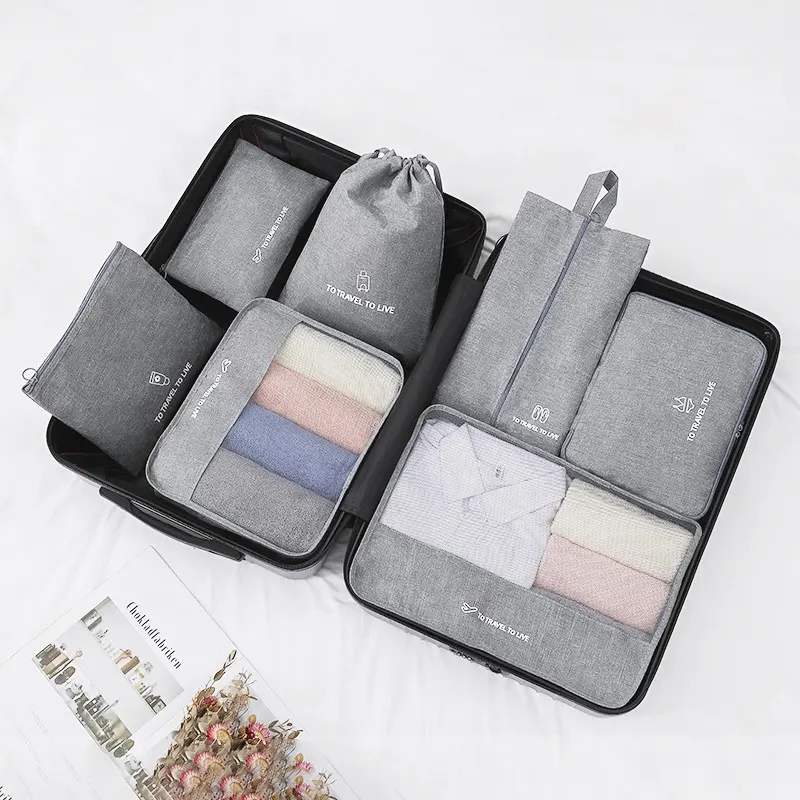 7 set Cation borsa da imballaggio cubetti porta bagagli da viaggio Organizer borse per accessori da viaggio essenziali