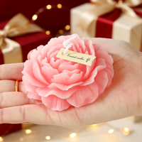 Pfingstrosenförmige Handgemachte Organische Natürliche Aromatherapie-Kerzen Klassische Heimdekoration Romantische Souvenirs Ostern Weihnachten