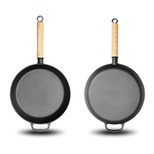 Olla espesada presazonada <span class=keywords><strong>para</strong></span> <span class=keywords><strong>cocinar</strong></span>, <span class=keywords><strong>sartenes</strong></span> con mango de madera de hierro fundido, el mejor mayorista - Product Image 2