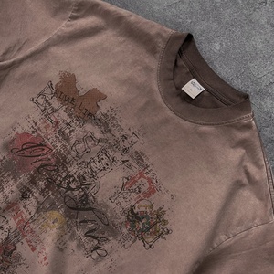 Custom High Quality Men Tshirts High Quality 100% Cotton Oversize Vintage Acid <b>Wash</b> Distressed DTG Print Tshirts - Product Image 3