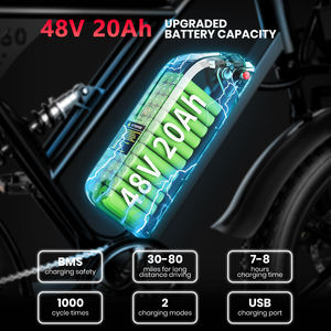 AMYET Entrepôt Européen Vente en Gros Chine Vélo Électrique Hybride VTT 1000W 20 Pouces, Cyclomoteur Électrique Hybride pour Adulte - Product Image 3