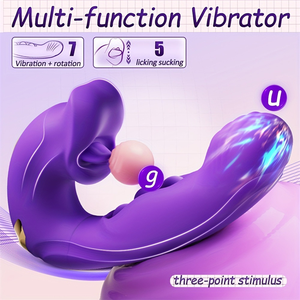 Nova Chegada 4-em-1 Rose Shaped Sex Toy Multi-Function Clit Sucker Vibrador com Tongue Estimulador de Ponto G para As Mulheres - Product Image 2