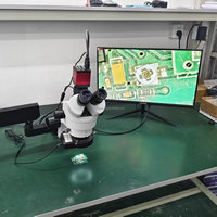 SANQTID FLB+720P 720P Trinocular LED Light Source Digital Video Microscope Camera Autofocus Two/Four Screen Comparative HD Zoom