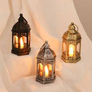 New Arrival Vintage <strong>Candle</strong> <strong>Lantern</strong> with LED Pillar <strong>Candle</strong> Silver ,GOLD or Bronze Brushed <strong>Lanterns</strong> for Home and Party Decoration - Product Image 4