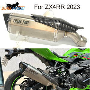 Silencieux d'échappement de <span class=keywords><strong>moto</strong></span> de 52mm en acier inoxydable 304 pour 2023 + ZX4RR silencieux modifié <span class=keywords><strong>manchon</strong></span> en acier inoxydable embout en Fiber de carbone - Product Image 6