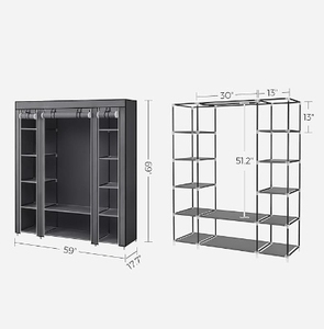 Armario y armario portátil para dormitorio cubierta de tela no tejida para perchero bolsa de almacenamiento de <span class=keywords><strong>ropa</strong></span> - Product Image 6