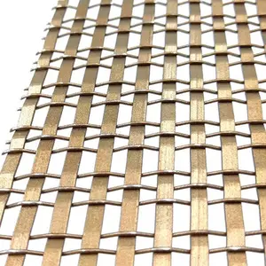 Gold Stainless Steel Spiral Decorative Metal Screen Mesh For Restaurant Metal Mesh Curtain