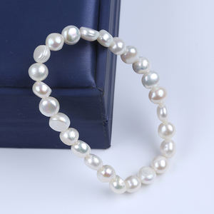 Zhuji рынок жемчуга роскошного дизайна натуральные 7-8 мм в стиле барокко с кулоном в виде пресноводного жемчуга браслет - Product Image 3