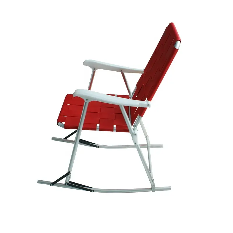 Lightweight Aluminum Alloy Folding Rocking Lawn Chair with Shoulder Straps for Outdoor Garden Camping or Table Use