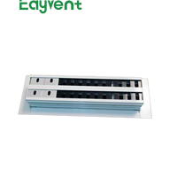 Diffuseur linéaire en aluminium à 2 fentes, grille d'aération réglable avec lames de déflection pour système de ventilation CVC, couleur blanche