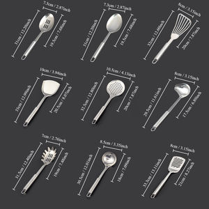 أرخص سعر توريد من المصنع أدوات طهي من الفولاذ المقاوم للصدأ مجموعة أواني خفق مغرفة مقشدة ملعقة - Product Image 4