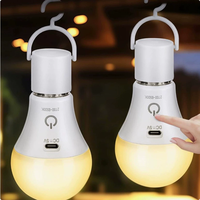 Lampe LED à intensité variable, ampoule intelligente rechargeable à 16 couleurs RVB, ampoule en aluminium et plastique, blanc chaud A60 A19, secours d'urgence 15W, télécommande