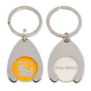 Factory shopping cart euro blank token holder trolley coin key chain for supermarket trolley