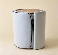 Ensemble coiffeuse et tabouret de luxe contemporain rembourré avec miroir rabattable, en bois de chêne, pour fournisseur en gros