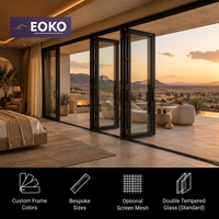 Porte accordéon en aluminium EOKO CE Mesa Butte Cliff Grade pour suite d'hôtel Amangiri dans le désert, chambre à coucher, piscine à débordement, portes coucher de soleil