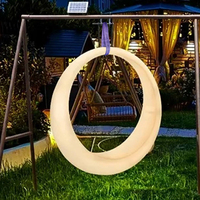 Fauteuil suspendu circulaire en plastique rotomoulé, imperméable et anti-UV, durable, pour extérieur, jardin, patio, avec support
