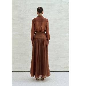 Falda Maxi Estándar para Mujer Más Vendida, Falda Maxi RIDDA de Lujo, No Tejida, 73% Cupro, 27% Poliéster, Faldas Elegantes para Mujer - Product Image 1